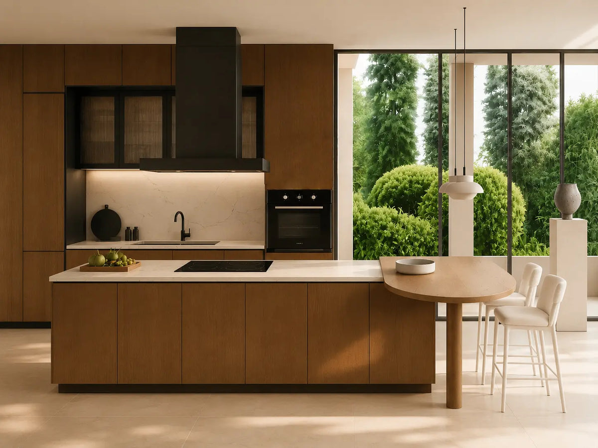 Medium Wood Contemporary Kitchen Island 02