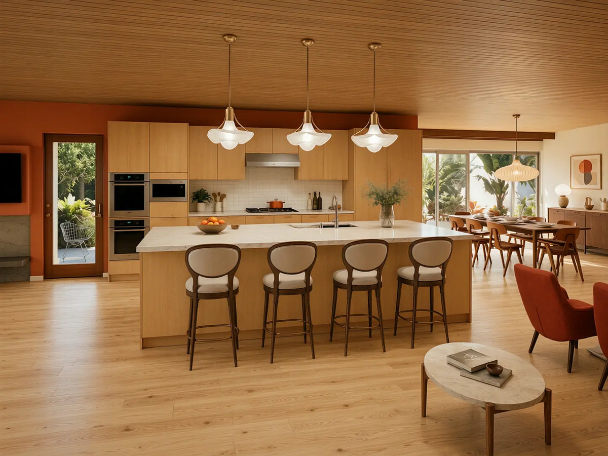 Medium Wood Modern American Kitchen Island