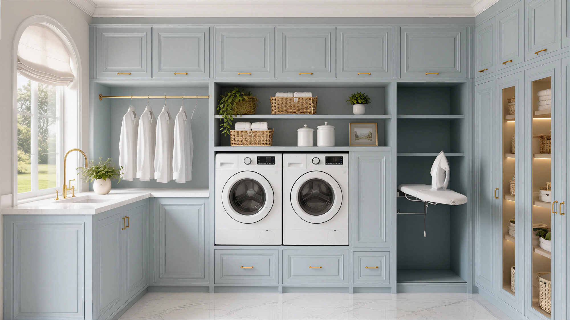Colorful Solid Modern American Laundry Room 02