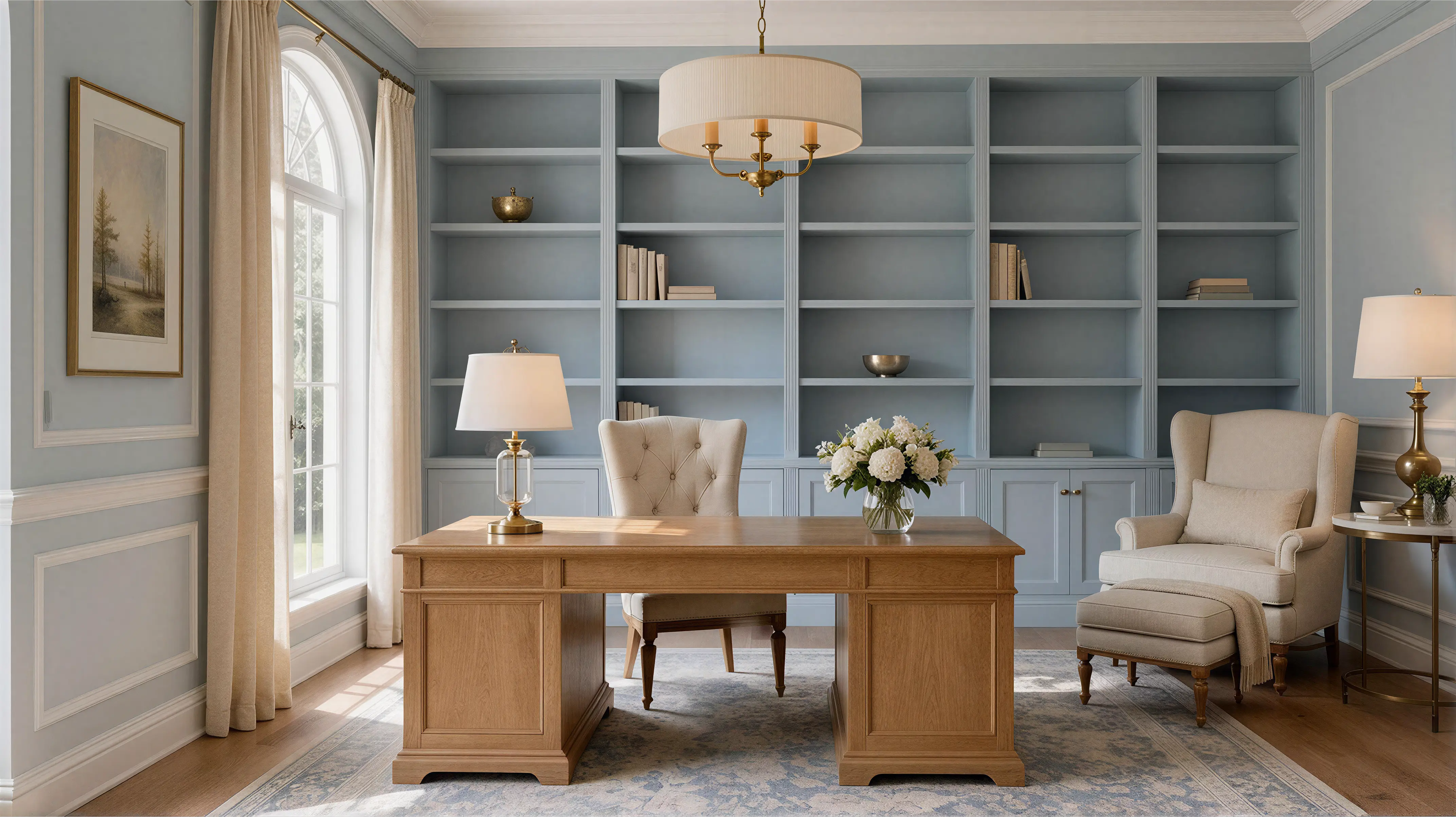 Colorful Solid Traditional American Home Office 01