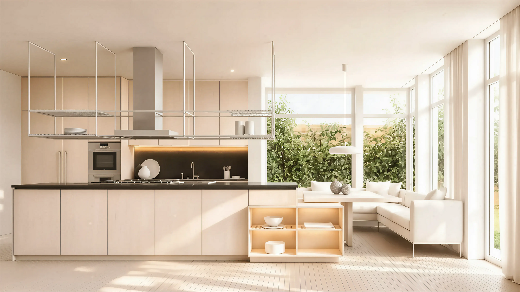 Light Solid Contemporary Kitchen Island