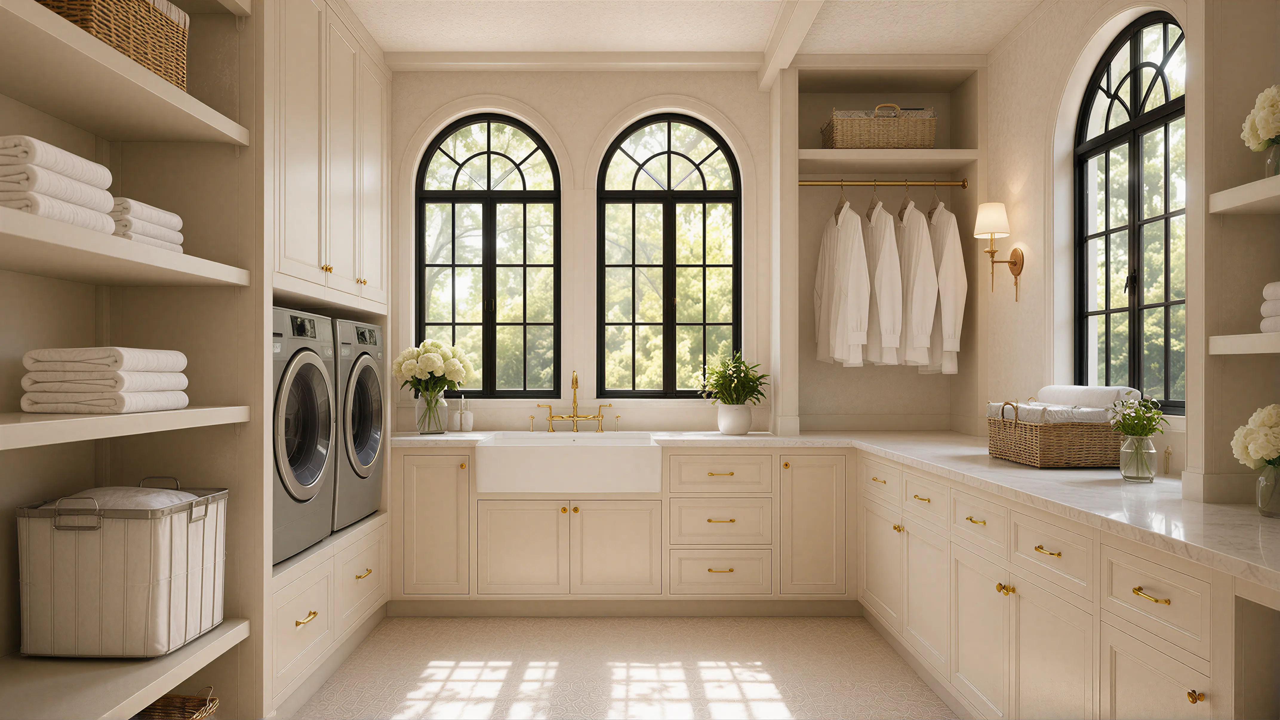 Light Solid Traditional American Laundry Room 01