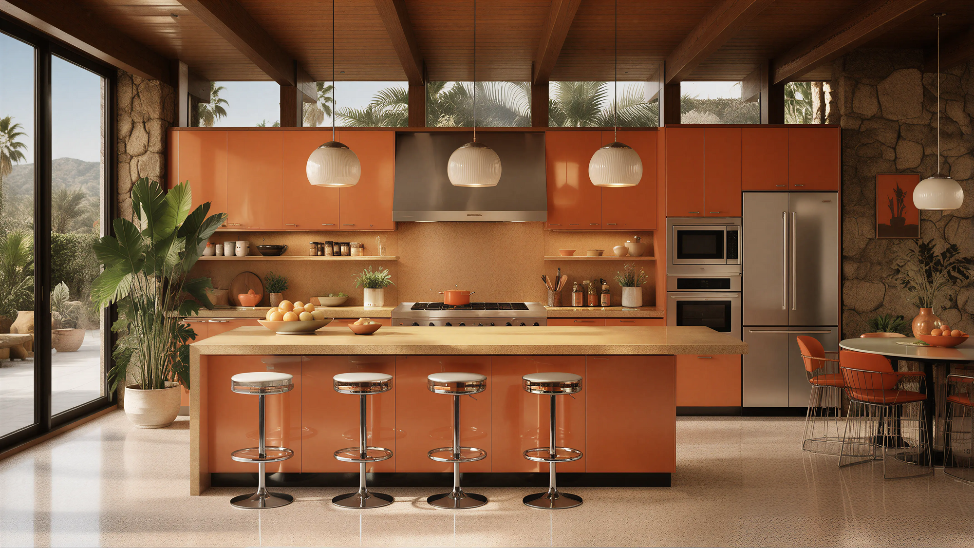 Colorful Solid Contemporary Kitchen Island