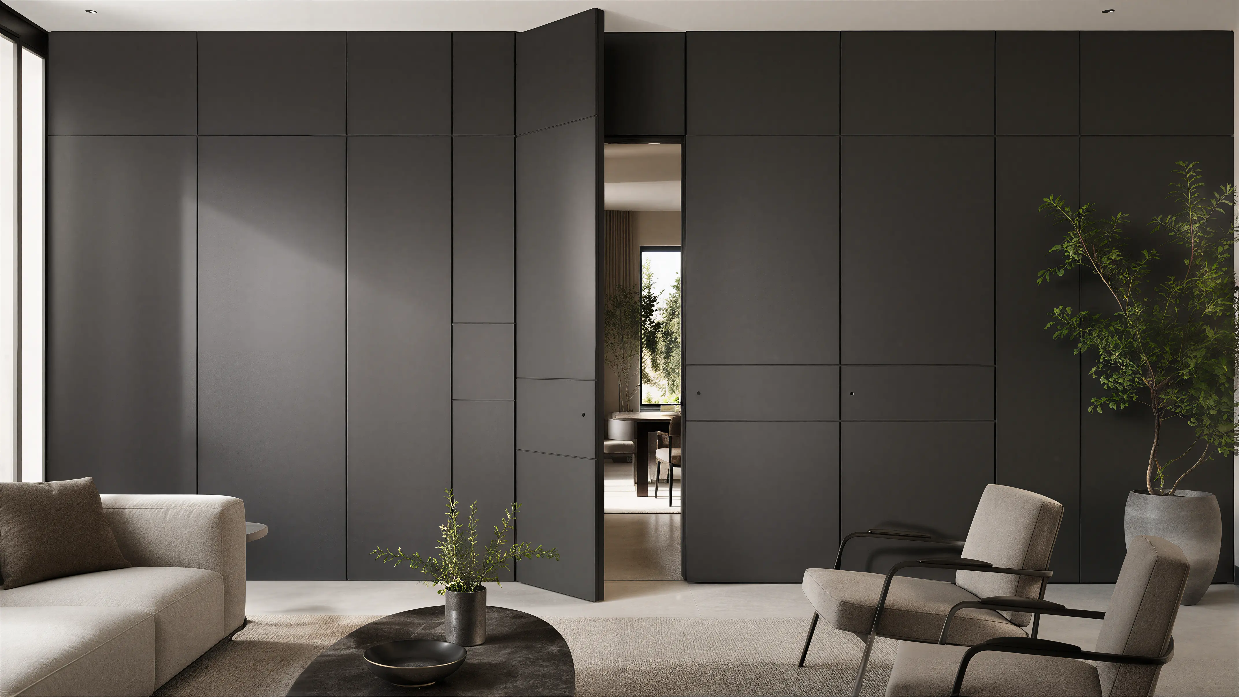 Dark Solid Modern Wall & Door Structural Lines