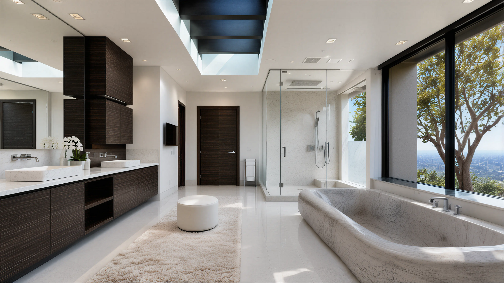Dark Wood Contemporary Bath 06