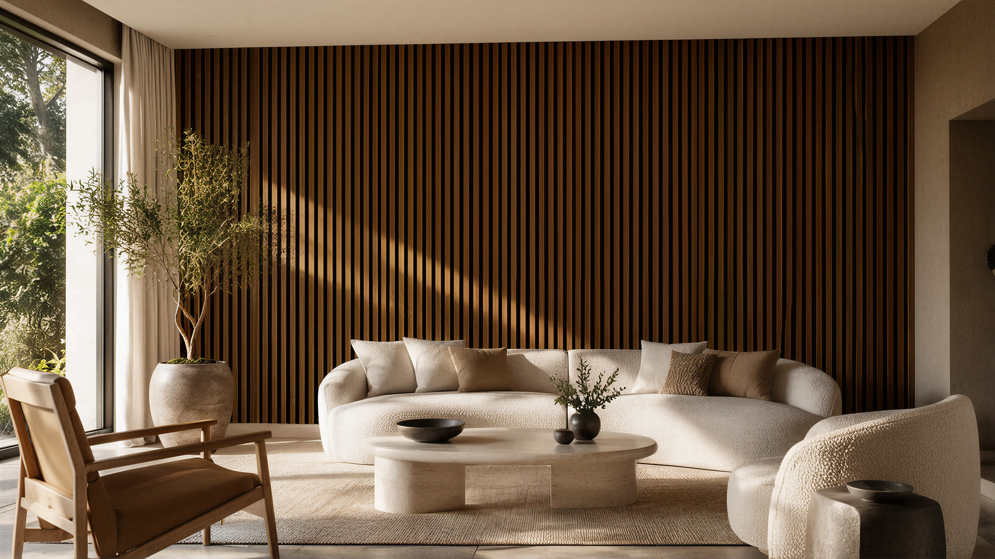 Dark Wood Modern Wall & Door Slatted Panels