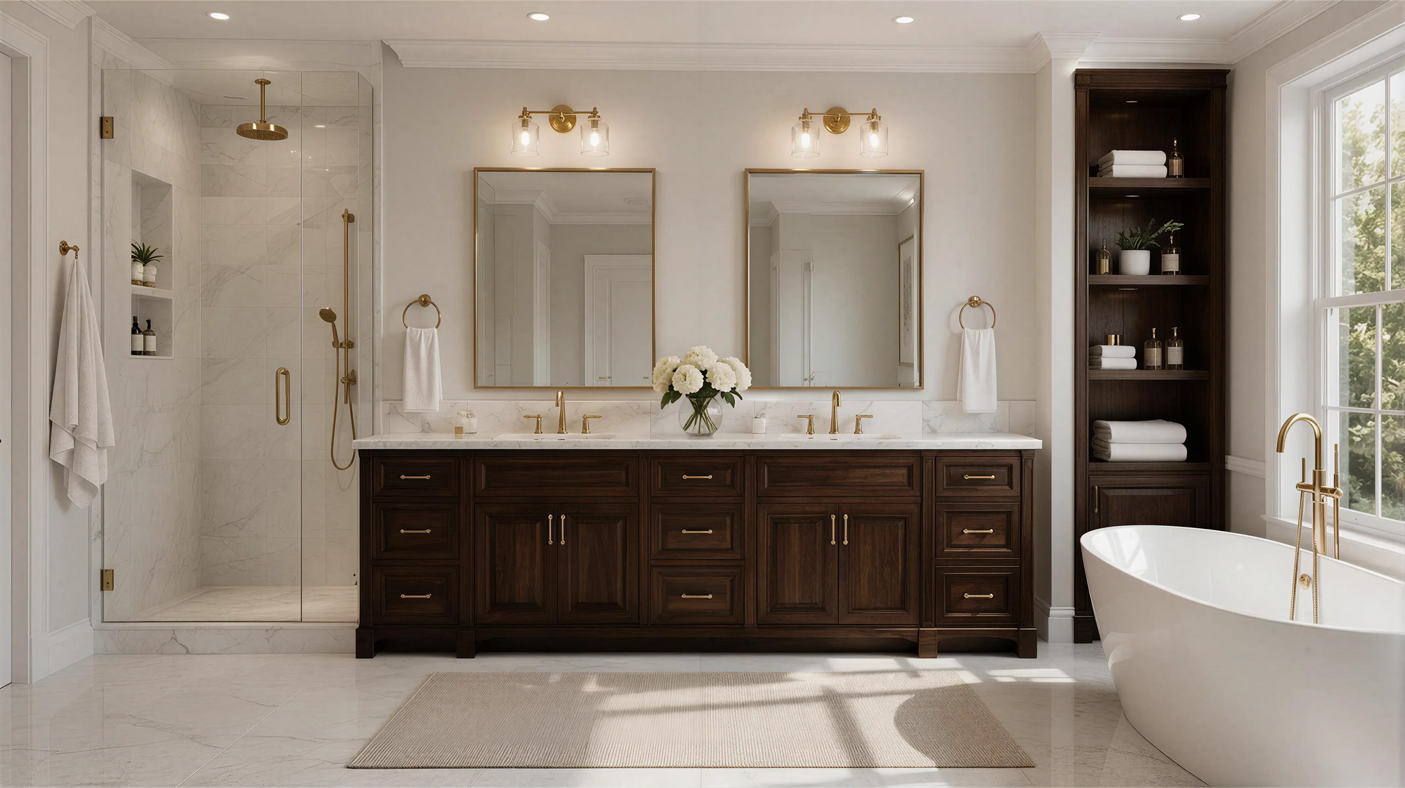 Dark Wood Traditional American Bath 02