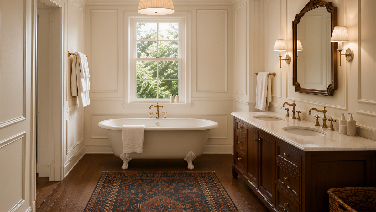 Dark Wood Transitional Bath 01