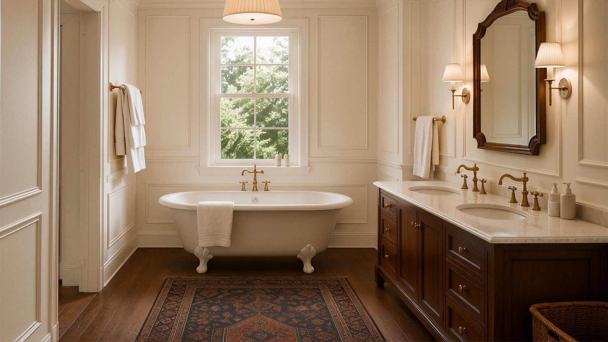 Dark Wood Transitional Bath 01