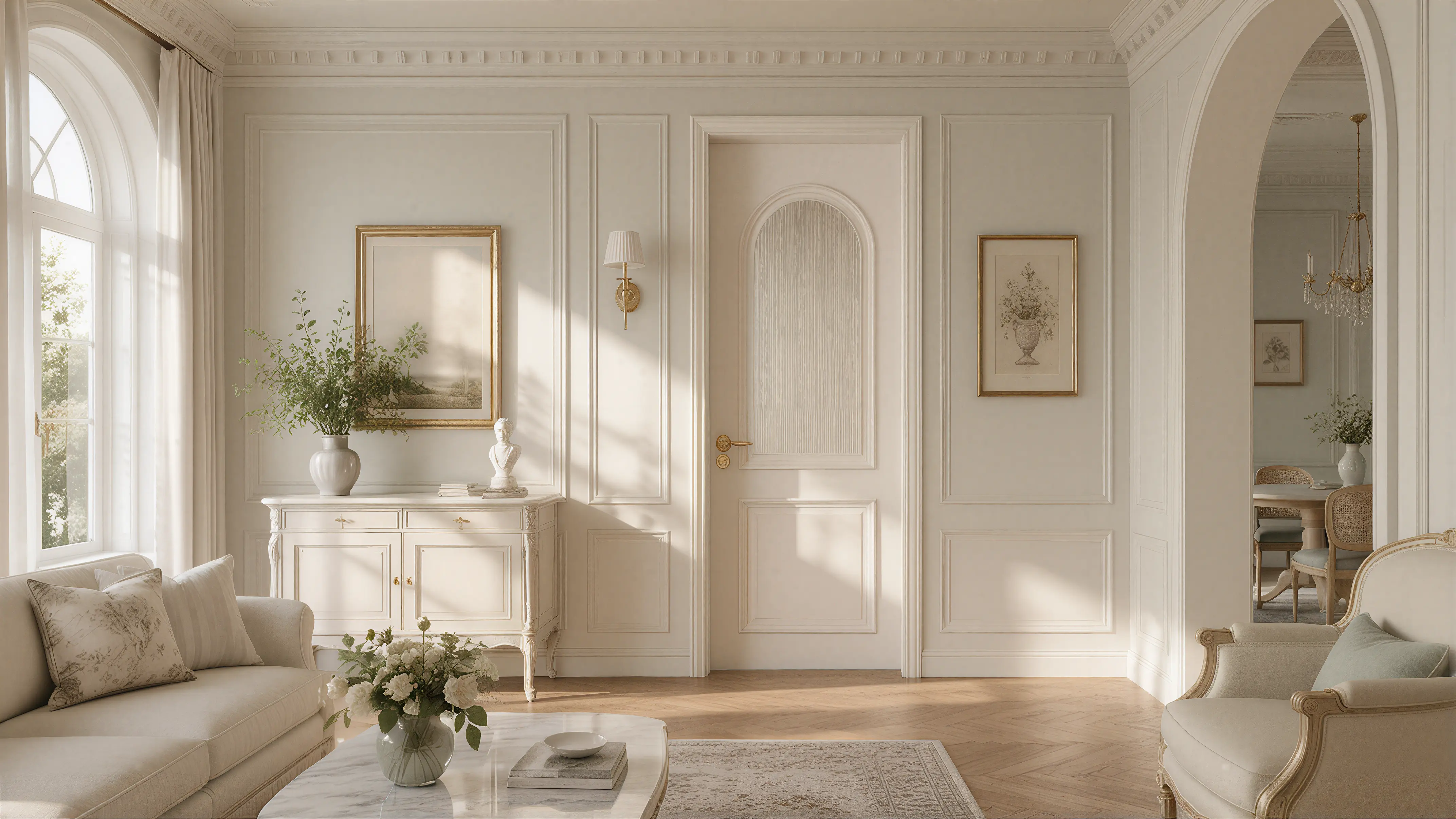 Light Solid French Wall & Door Mitered Corner Mitered Construction