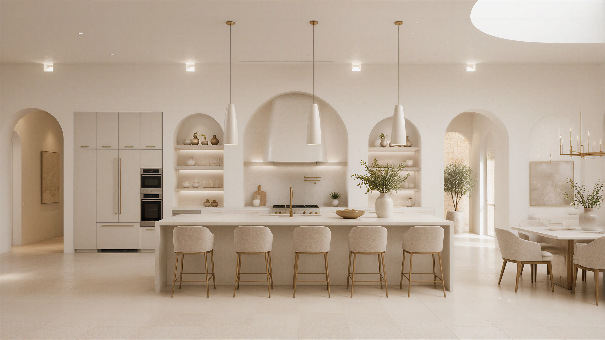 Light Solid Modern American Kitchen Island