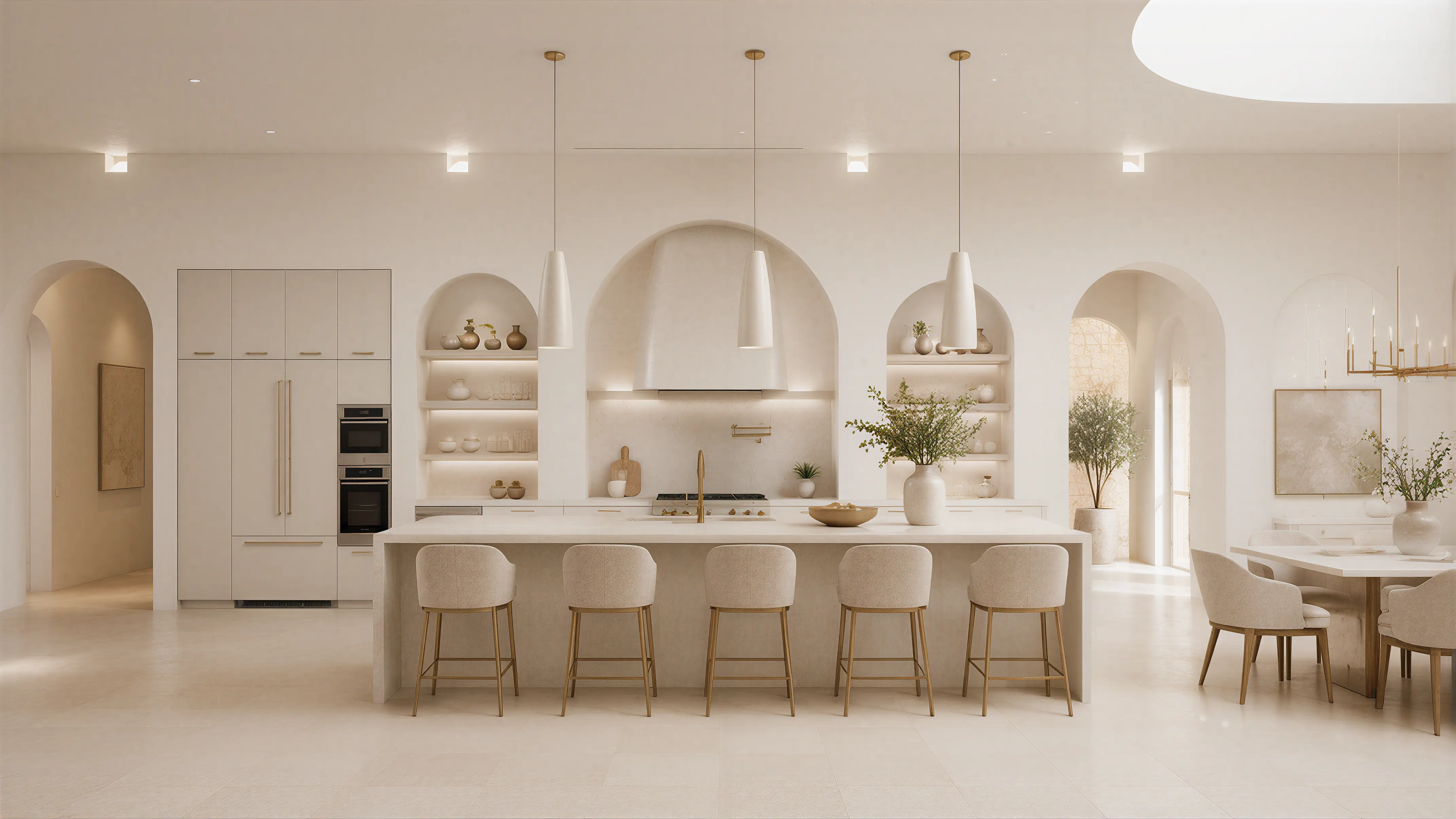 Light Solid Modern American Kitchen Island