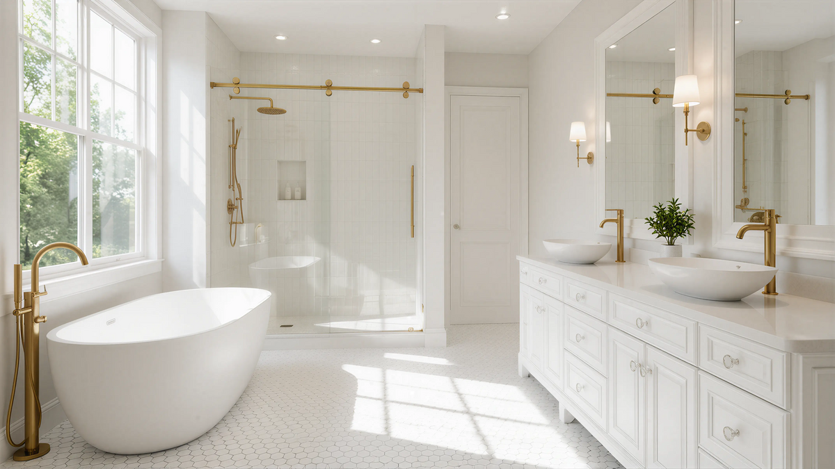 Light Solid Traditional American Bath 03