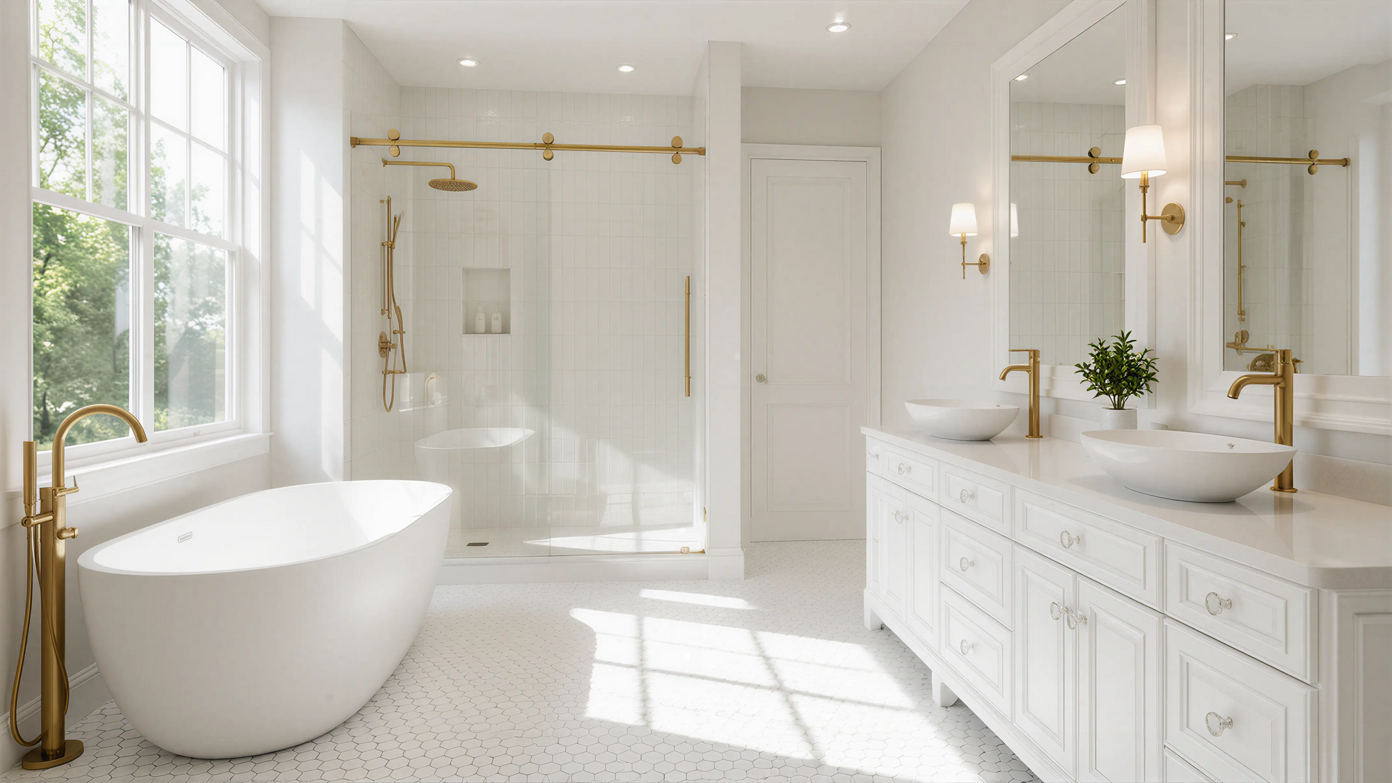 Light Solid Traditional American Bath 03