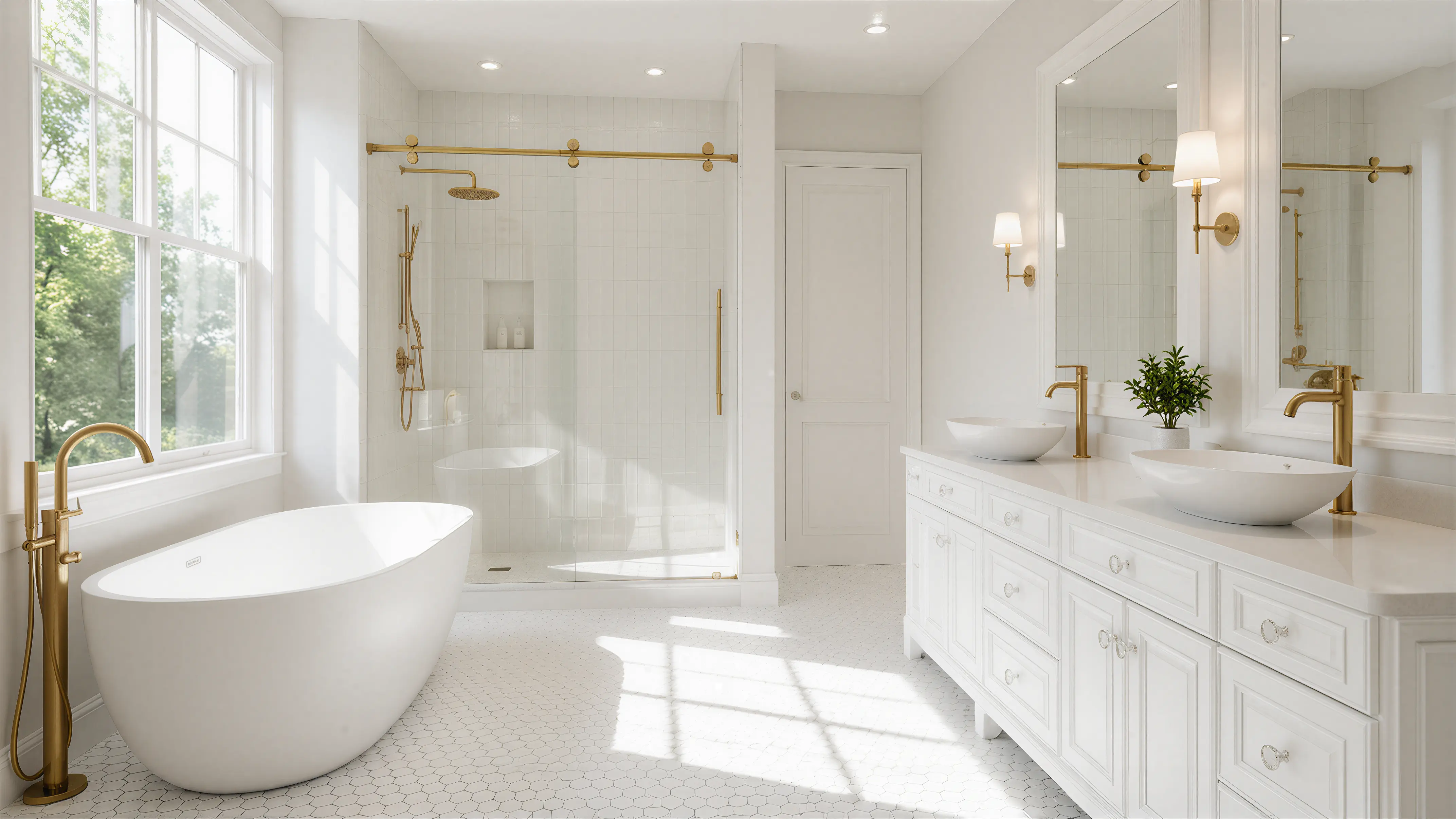 Light Solid Traditional American Bath 03