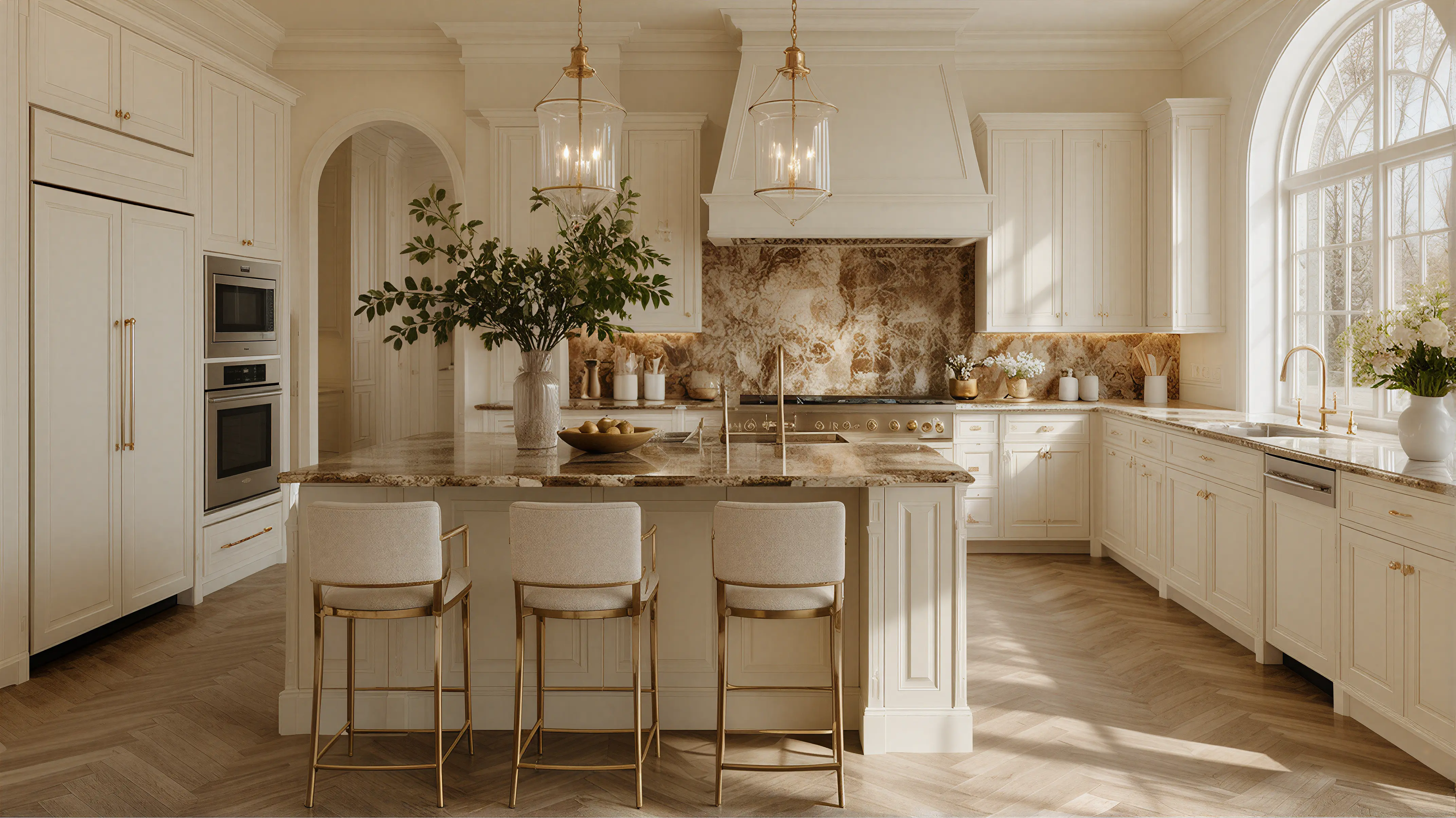 Light Solid Traditional American Kitchen Wall Paneling