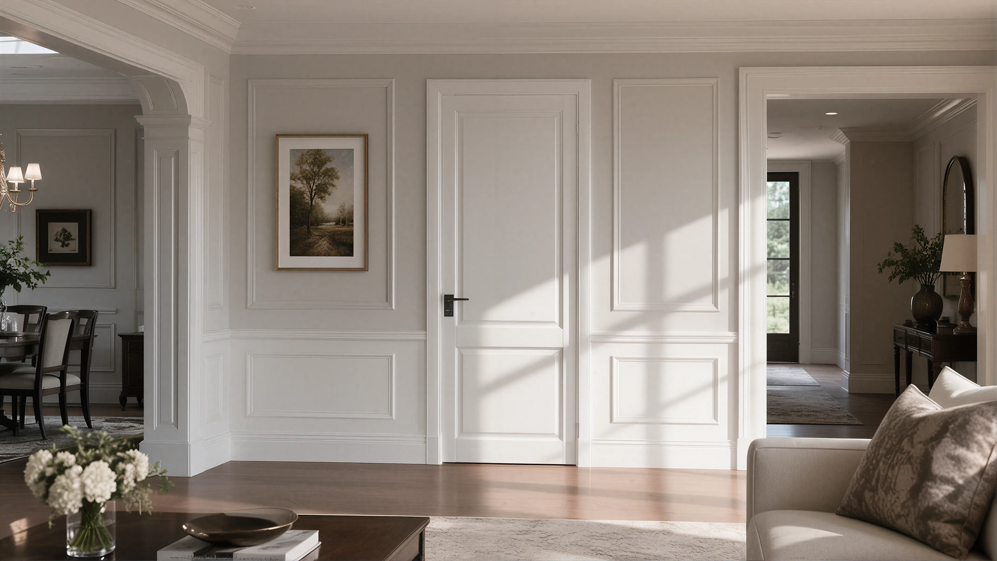 Light Solid Traditional Wall & Door Profile Milling