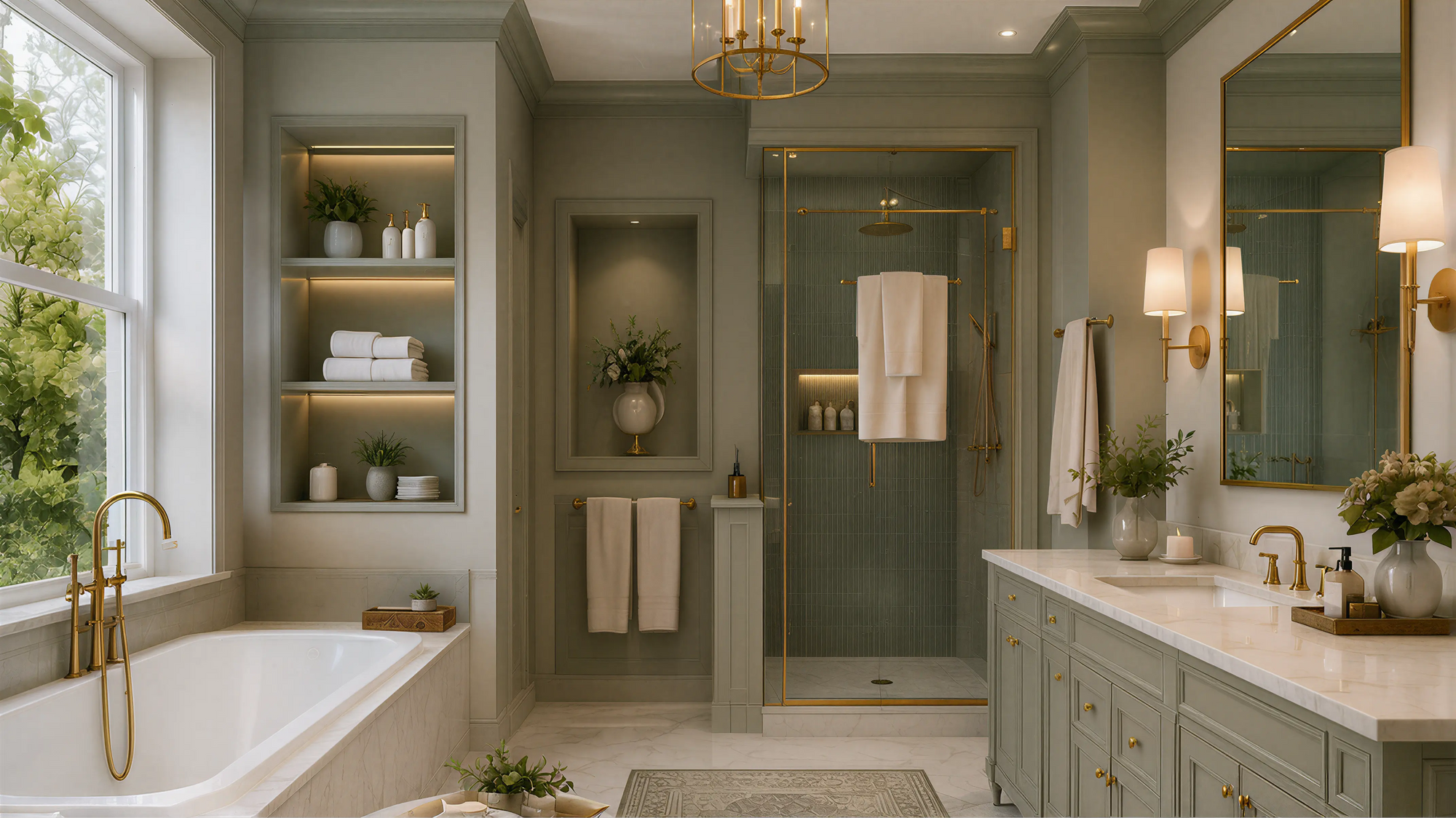 Medium Stone Veneer Transitional Bath 05