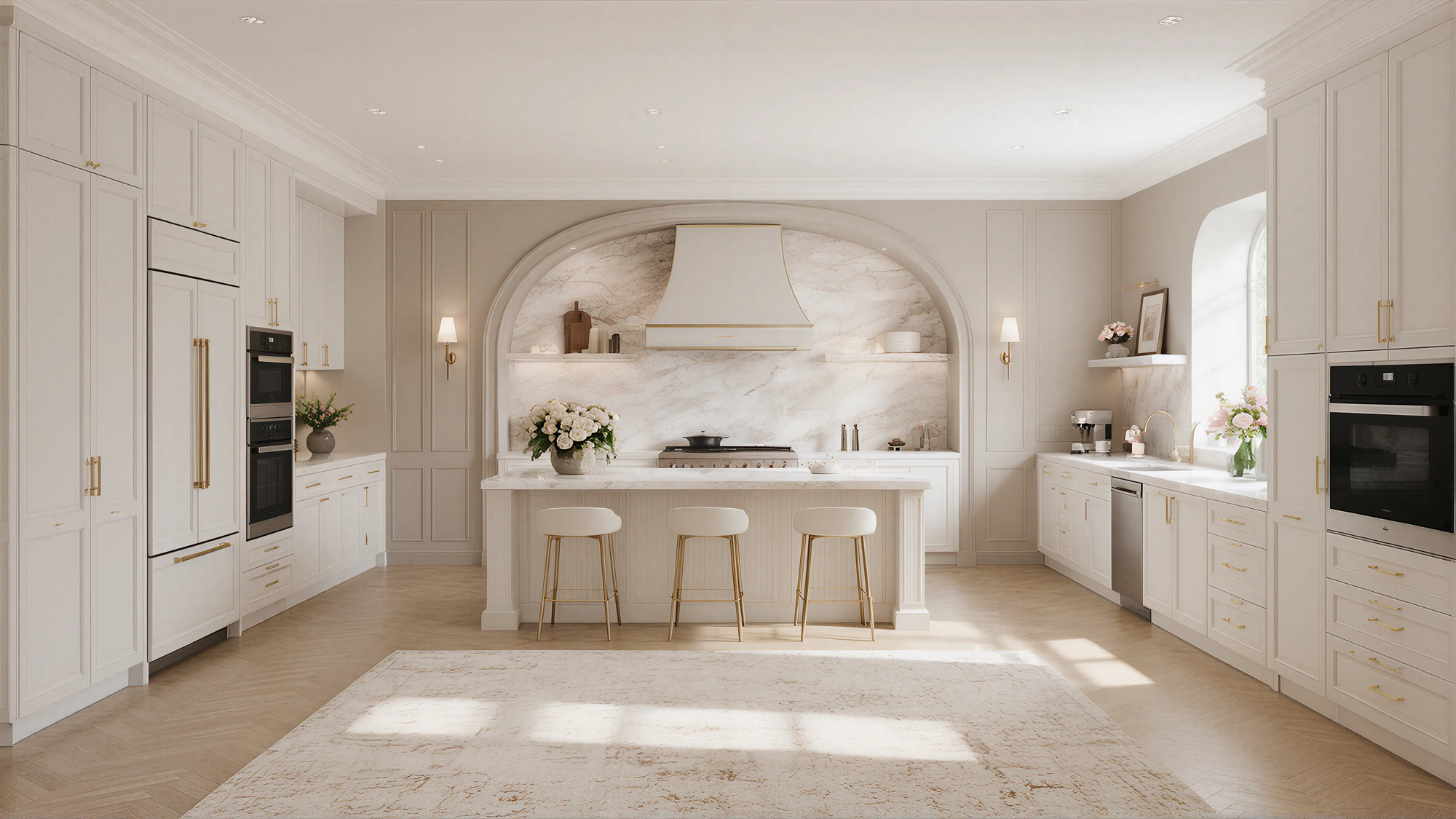 Light Solid Transitional Kitchen Island Profile Milling