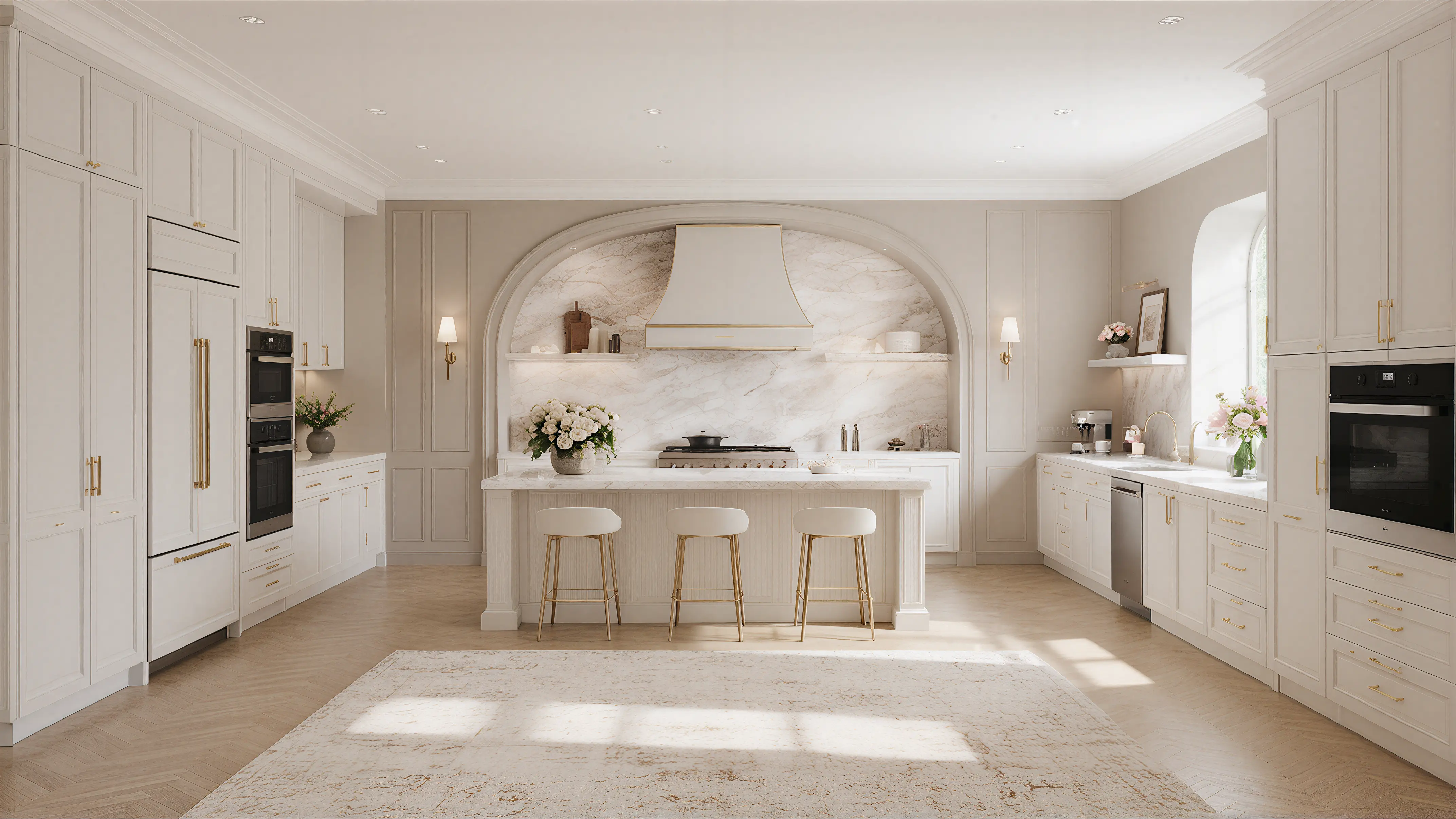 Light Solid Transitional Kitchen Island Profile Milling