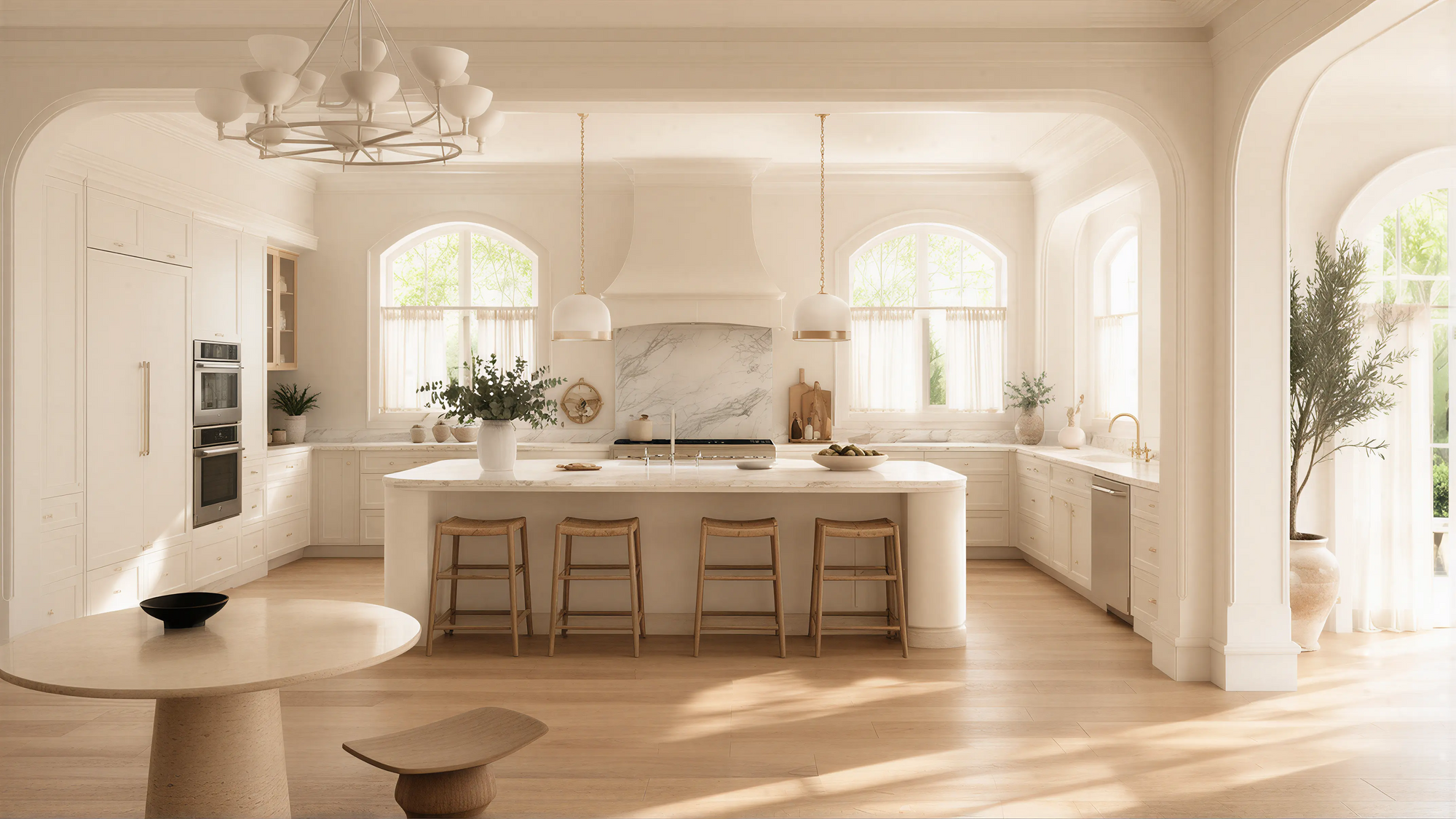 Light Solid Transitional Kitchen Island Profile Milling 02