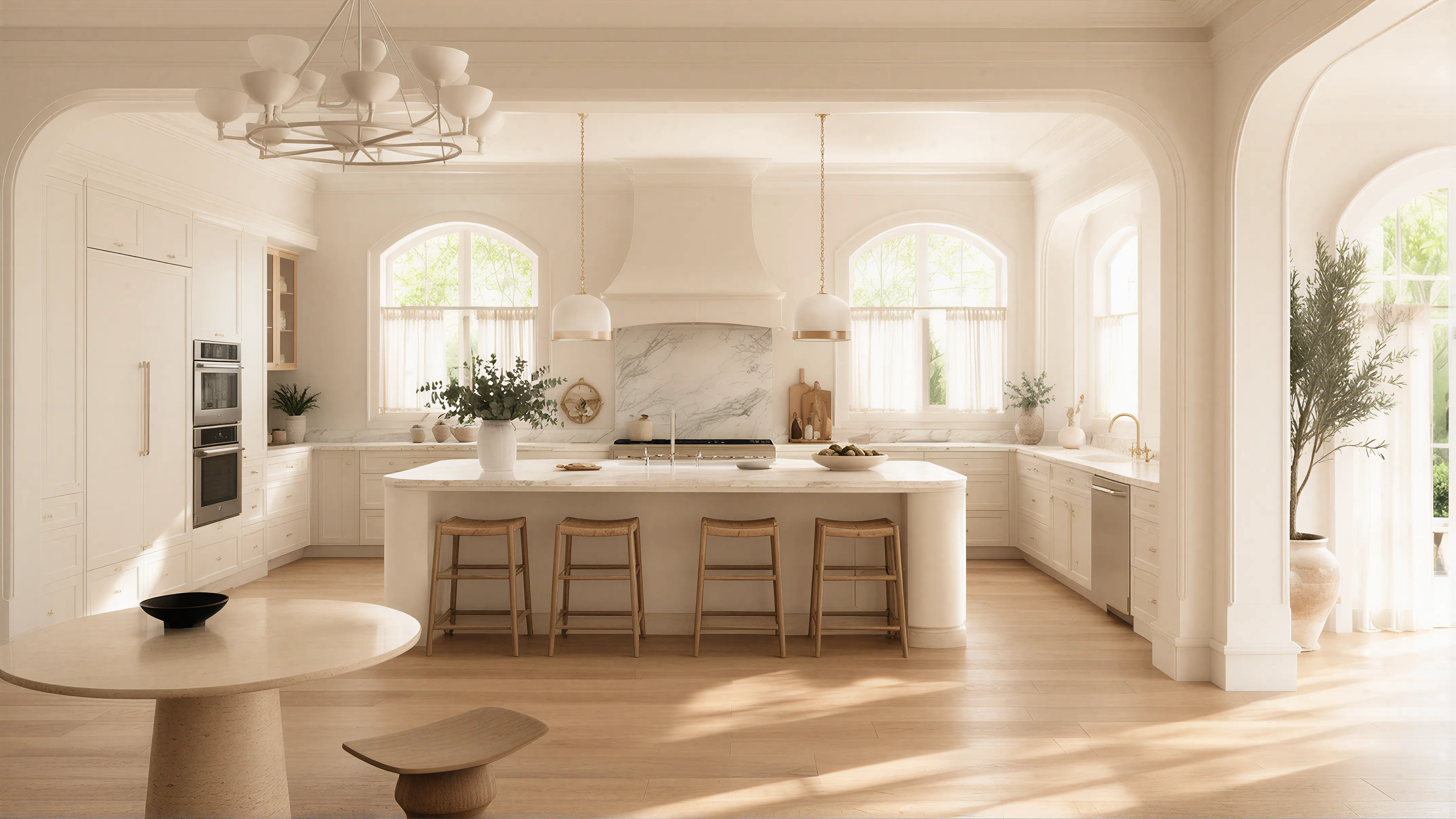 Light Solid Transitional Kitchen Island Profile Milling 02