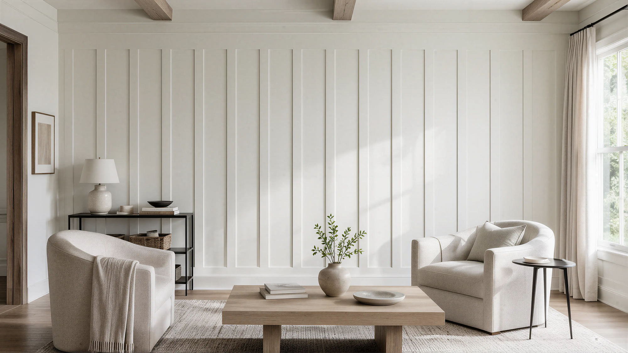 Light Solid Transitional Wall & Door Slatted Panels