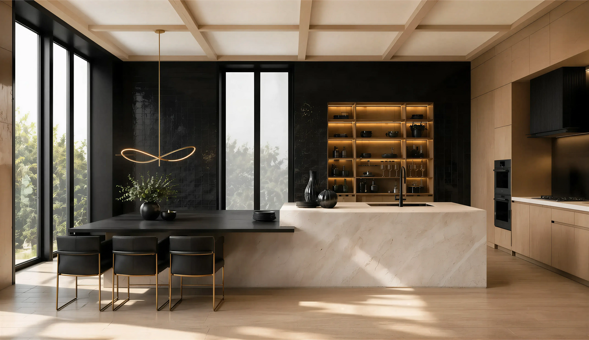 Light Wood Contemporary Kitchen Island 07