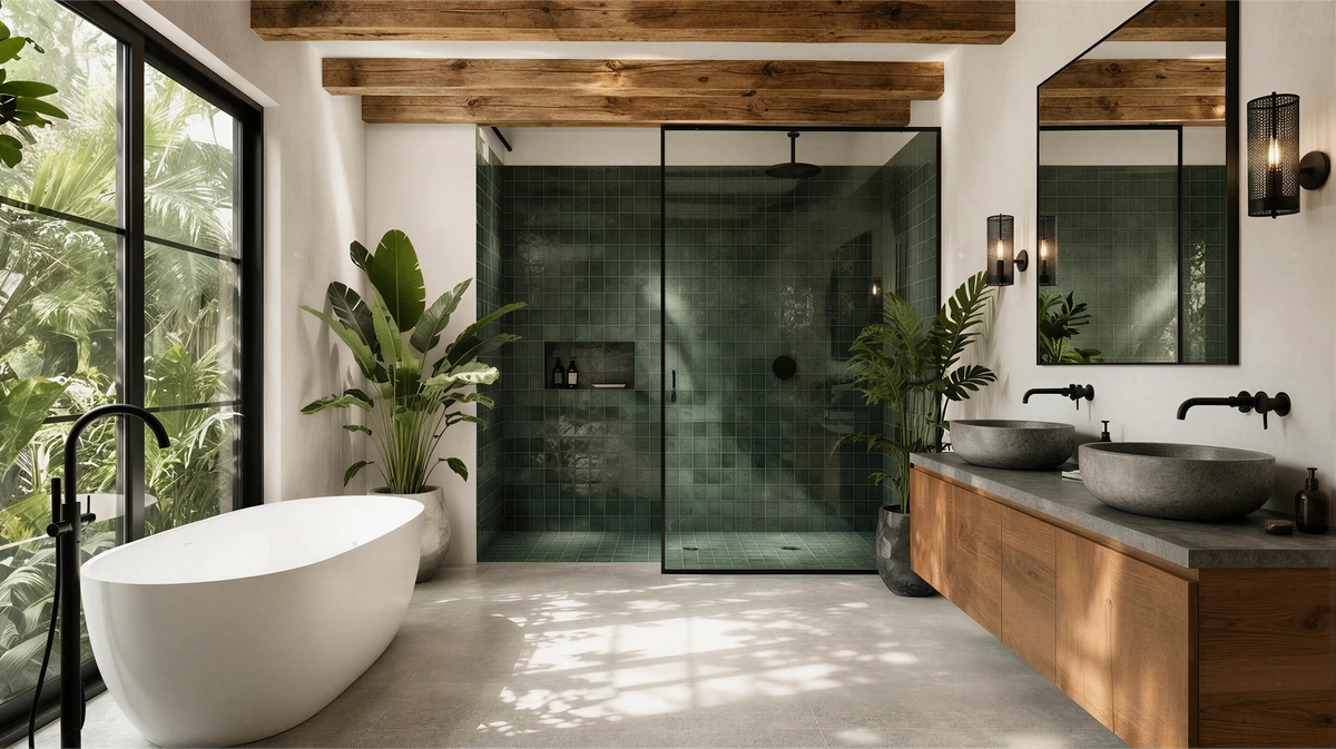Light Wood Mid Century Modern Bath 01