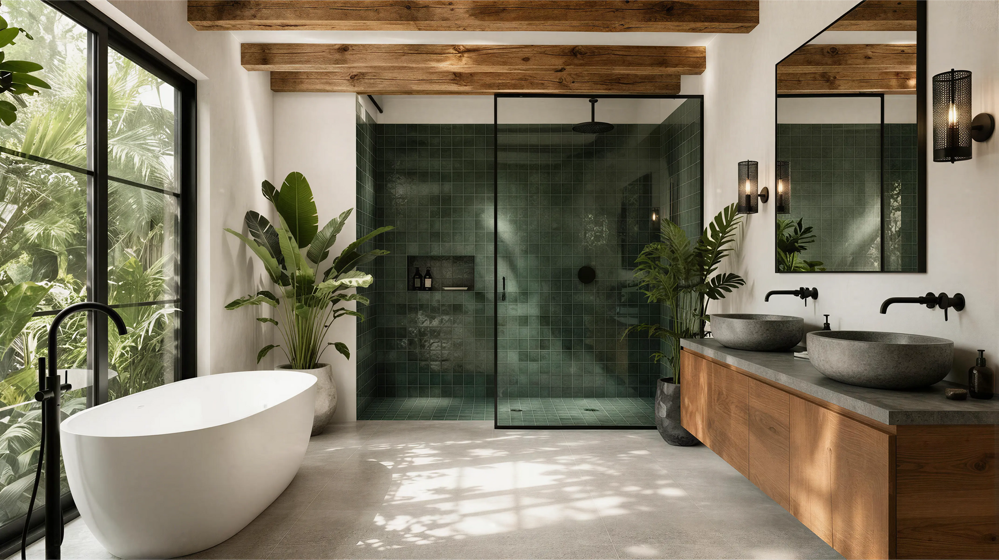 Light Wood Mid Century Modern Bath 01