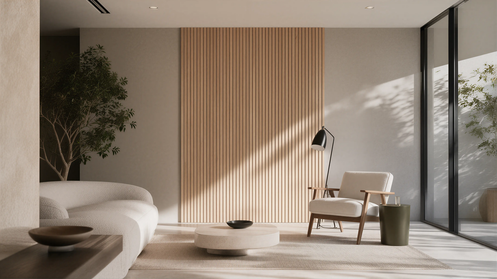 Light Wood Modern Wall & Door Grooved Details