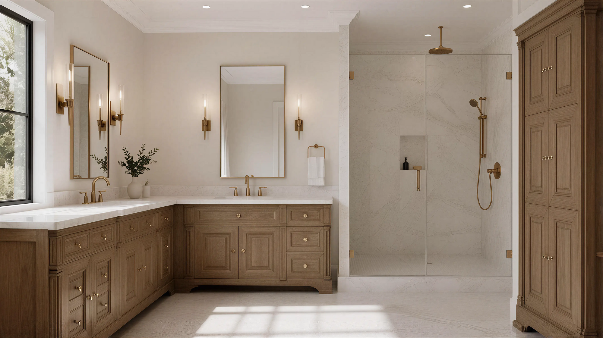 Light Wood Traditional American Bath 01