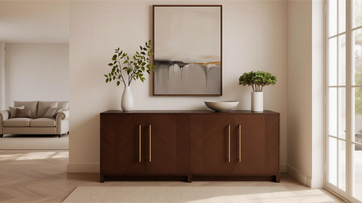 Medium Solid Modern American Sideboard