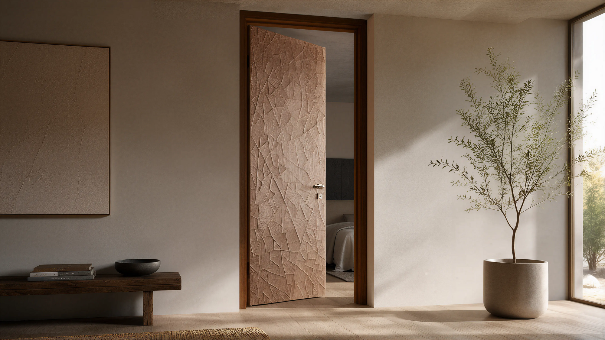 Medium Solid Modern Wall & Door Profile Milling Angled Paneling