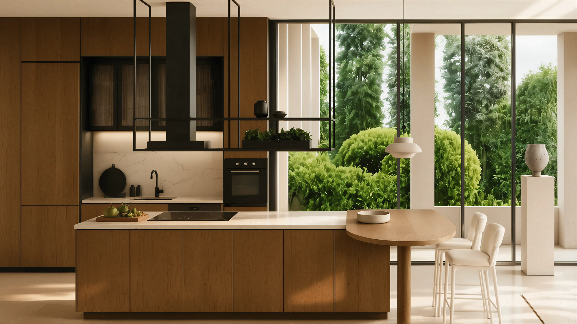Medium Wood Contemporary Kitchen Island 02