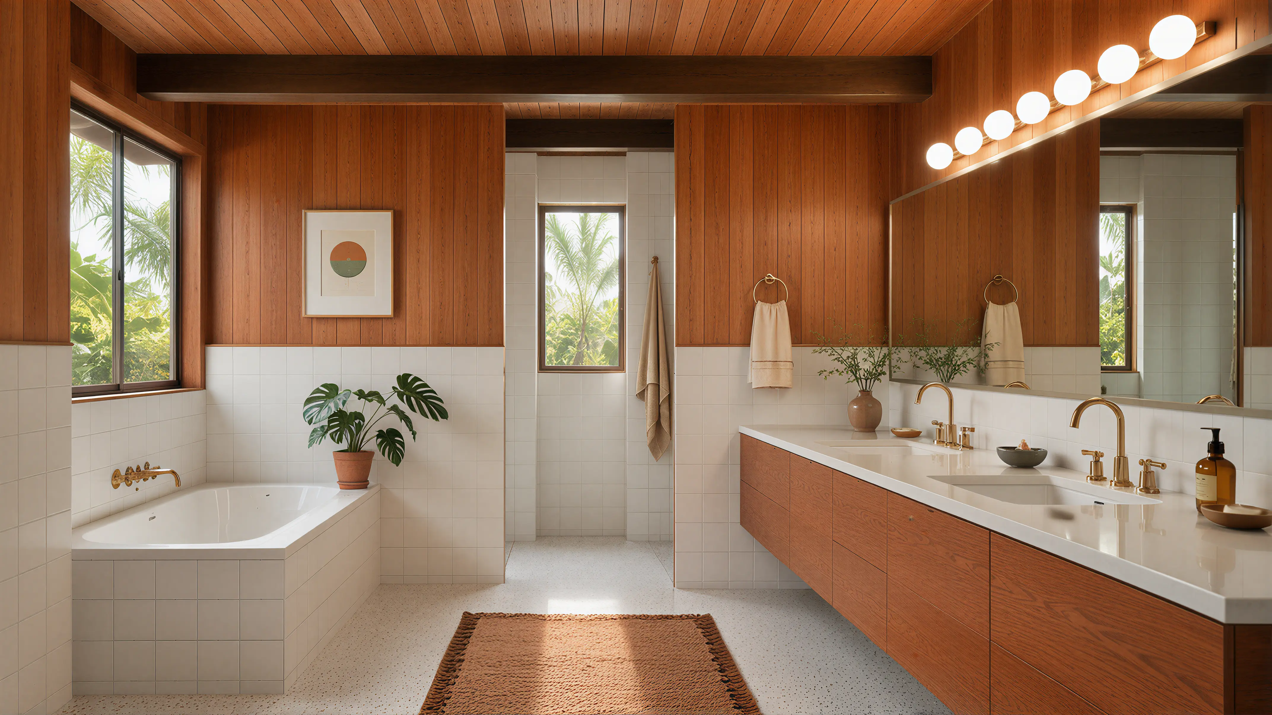 Medium Wood Mid Century Modern Bath 03