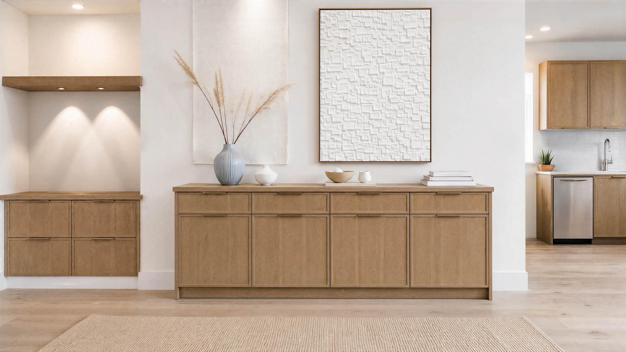 Medium Wood Modern American Sideboard Profile Milling 02