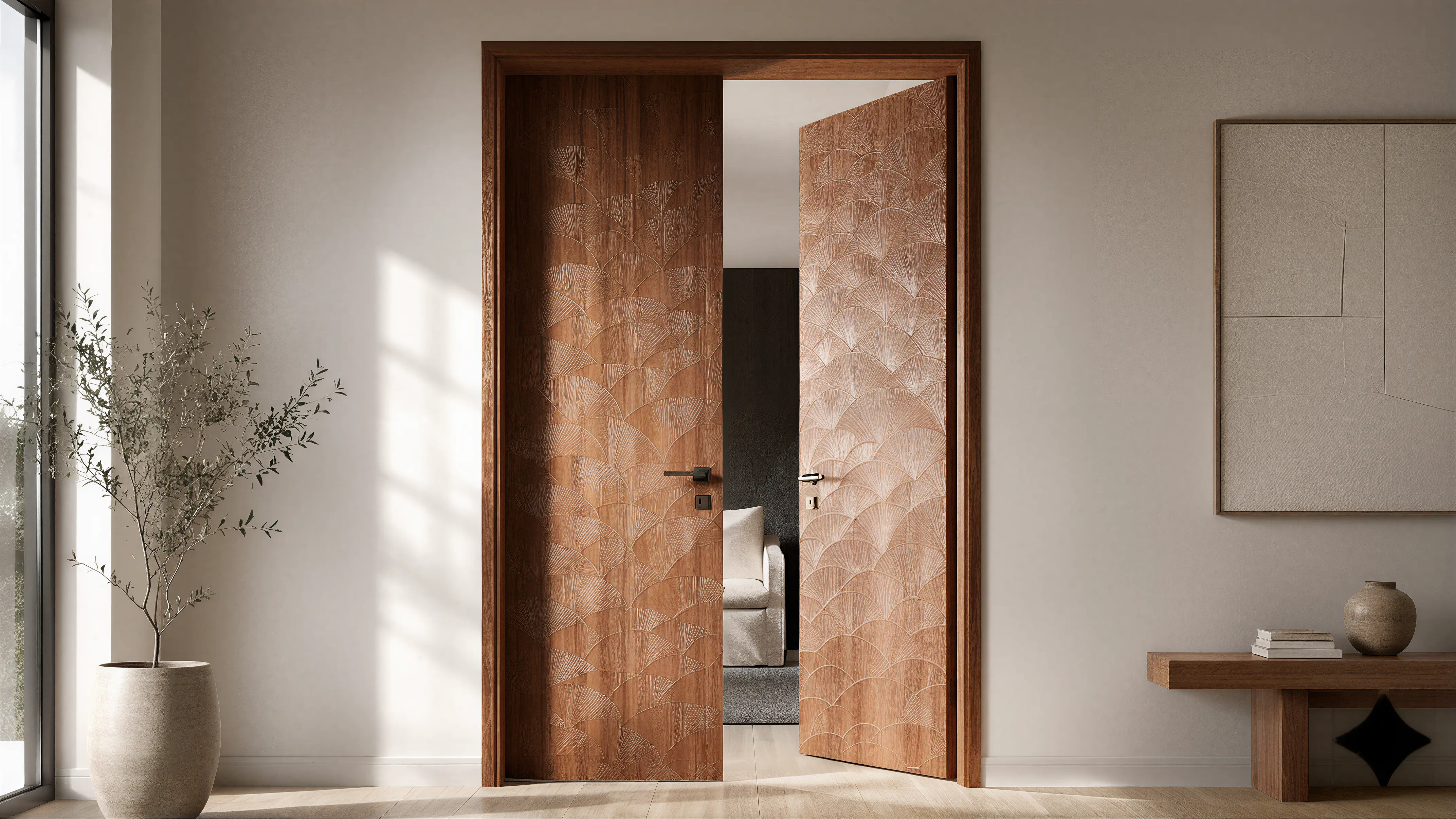 Medium Wood Modern Wall & Door Profile Milling 02