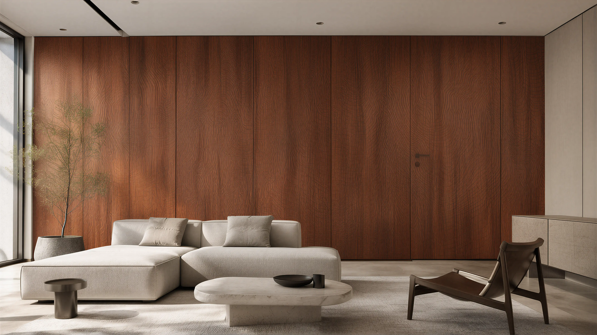 Medium Wood Modern Wall & Door Structural Lines