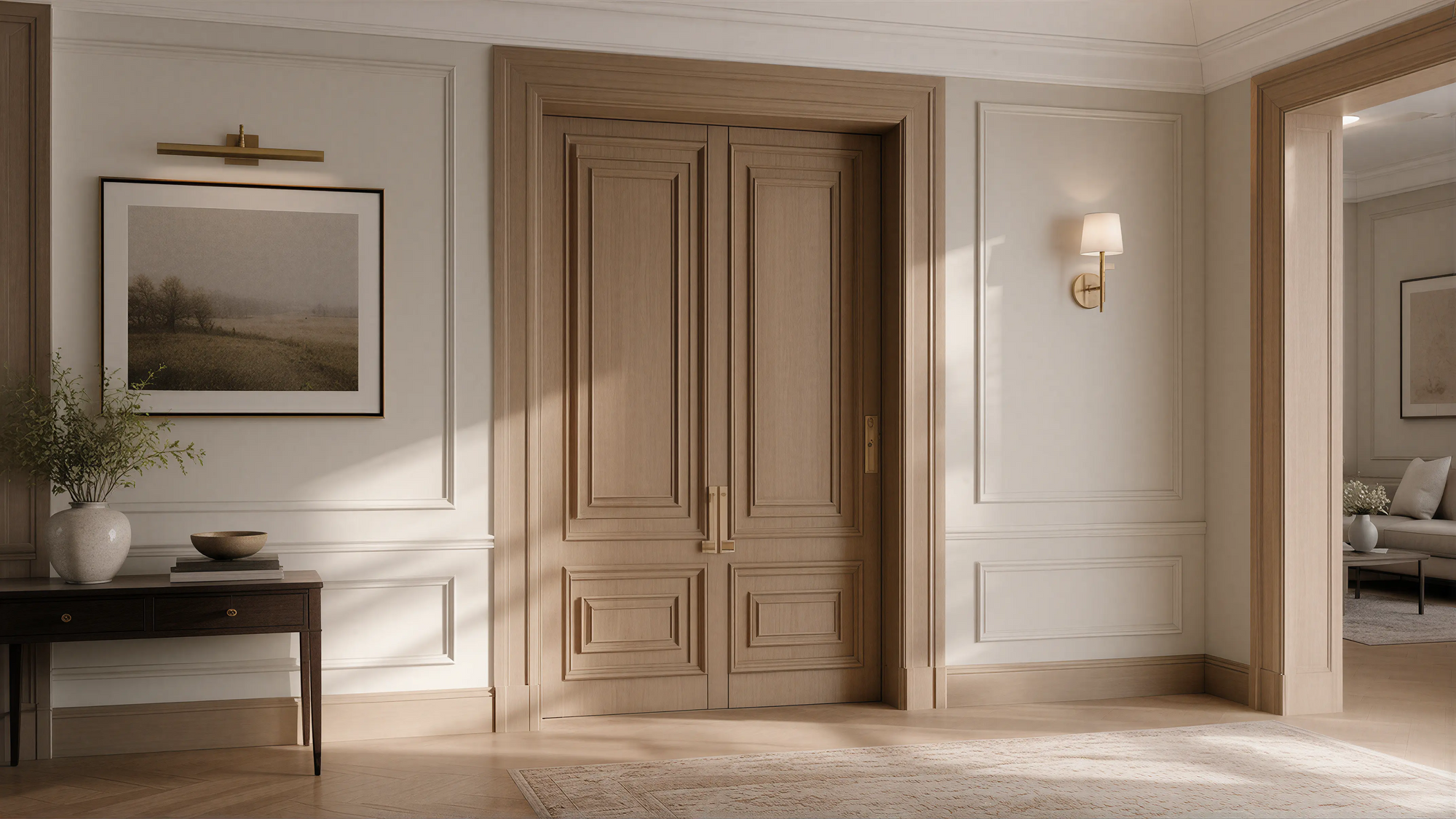 Medium Wood Solid Traditional Wall & Door Mitered Corner