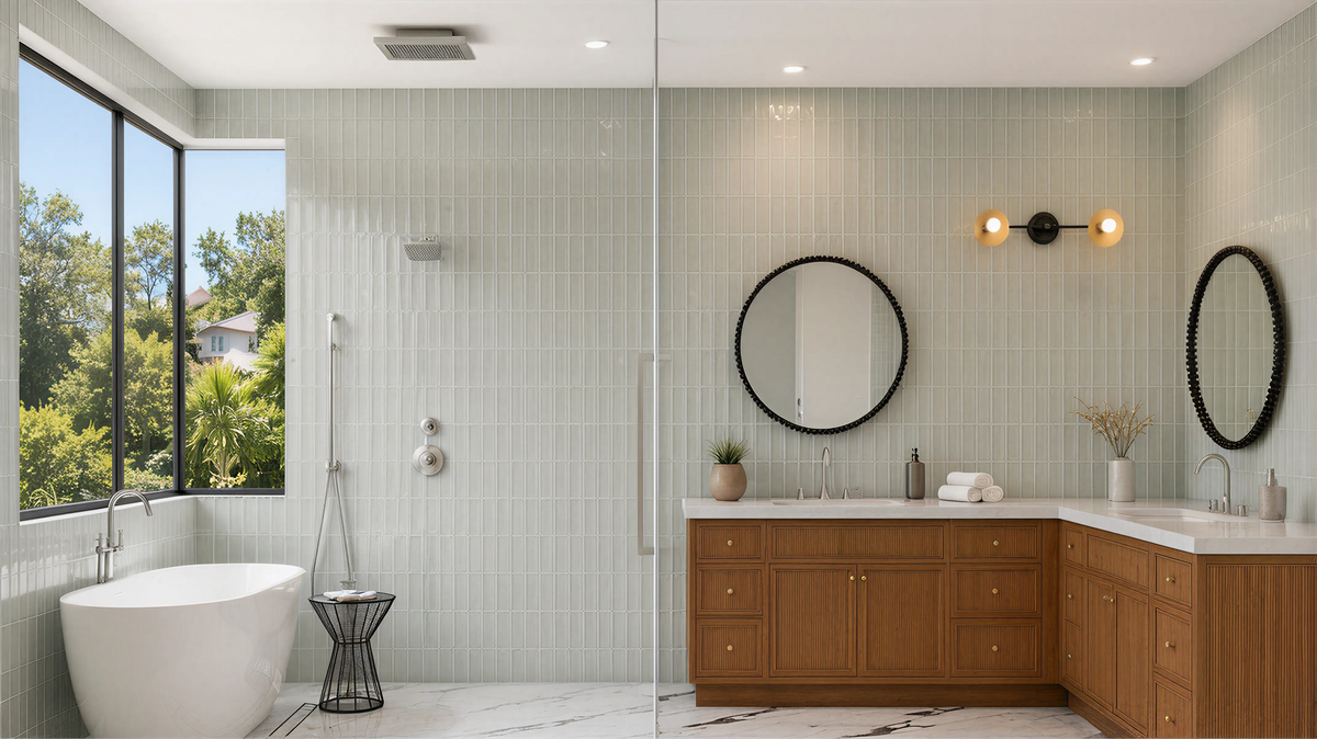 Light Wood Transitional Bath Grooved Details 06