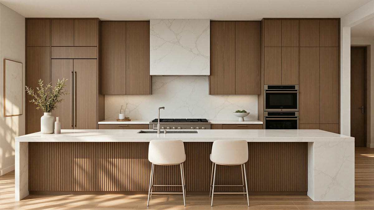 Medium Wood Modern American Kitchen Island 01